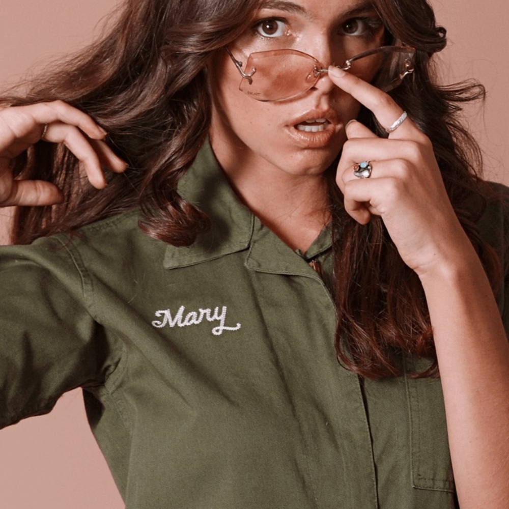 ❌SOLD❌ Sugarhigh Lovestoned Olive romper NWT - Picture 2 of 8